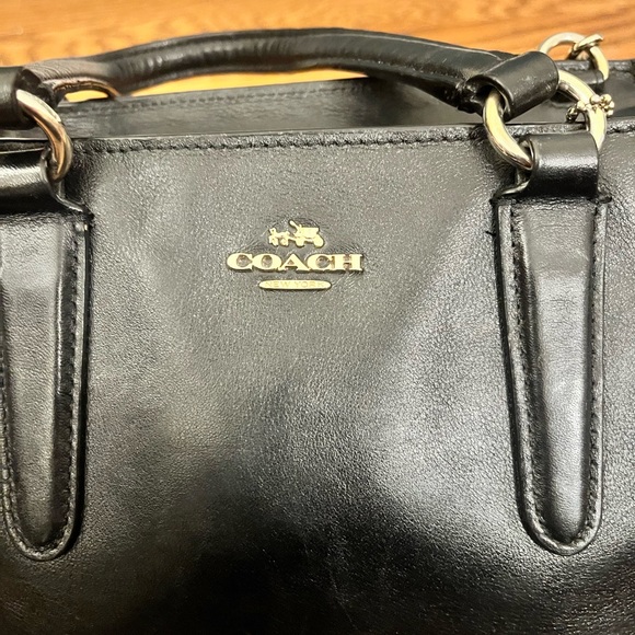 Coach Mini Crosby Carryall Handbag Black Leather Logo 33537 - Picture 7 of 16